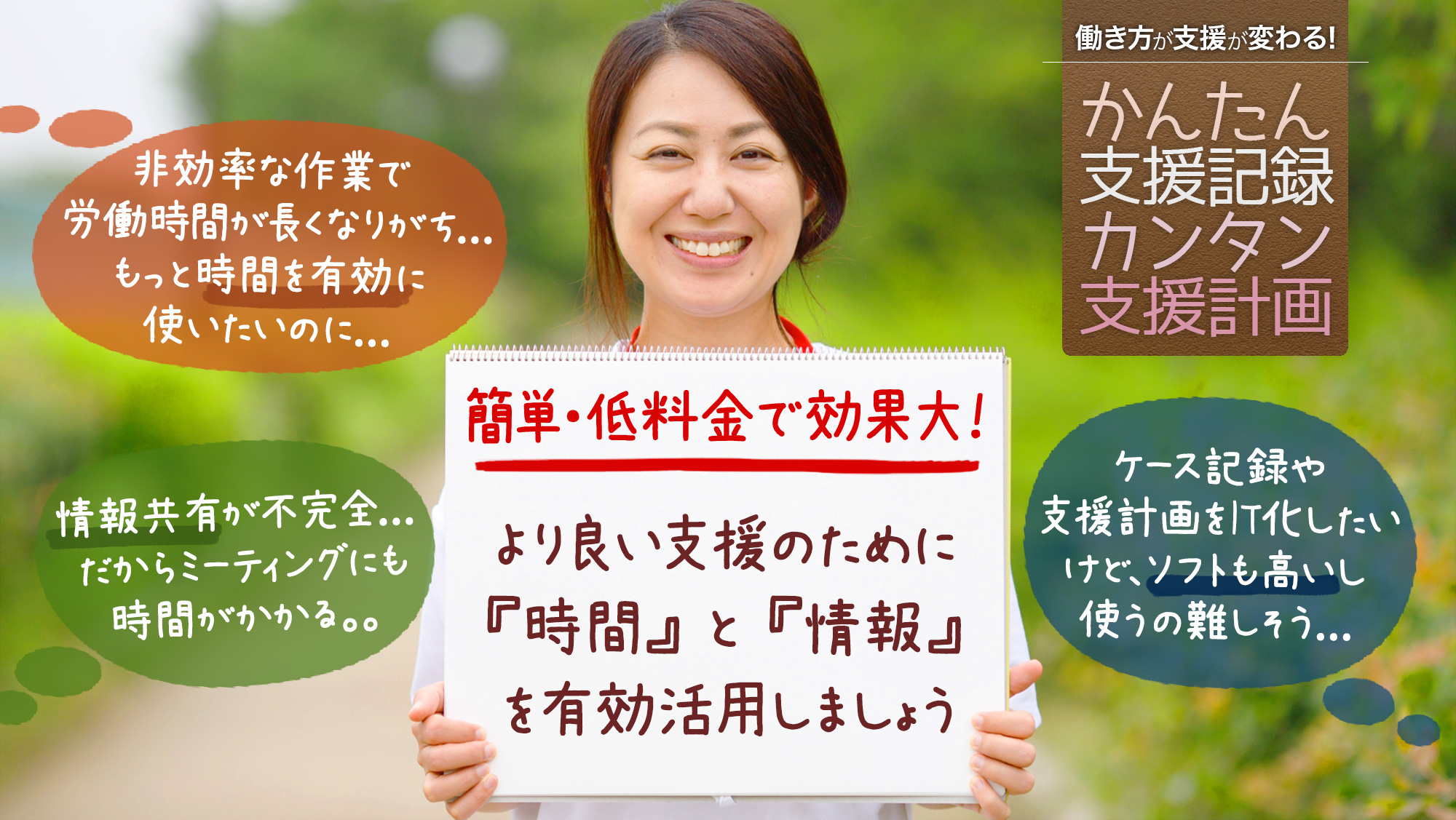 生活介護の場合：ケース記録（支援記録・ケア記録）をQRコードを使って